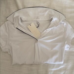 Elegant White Shirt with Black Trim